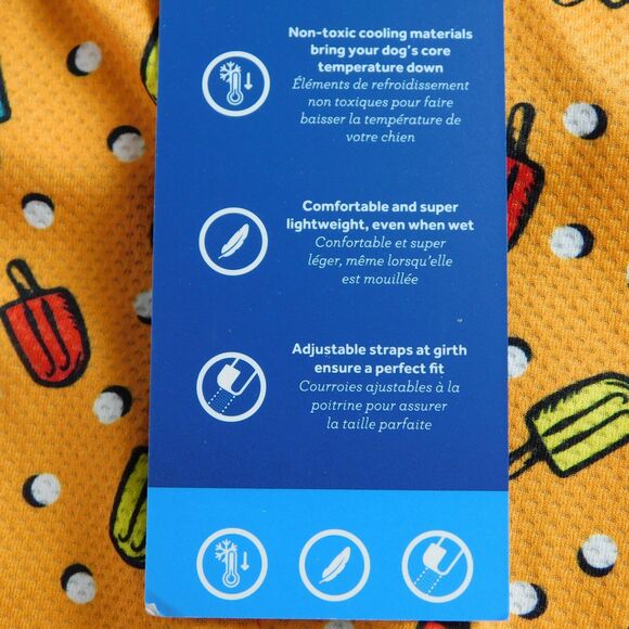 RC Pets Zephyr Cooling Vest Small Orange Popsicles Dog, Reflector Tab NEW NWT - Picture 10 of 13